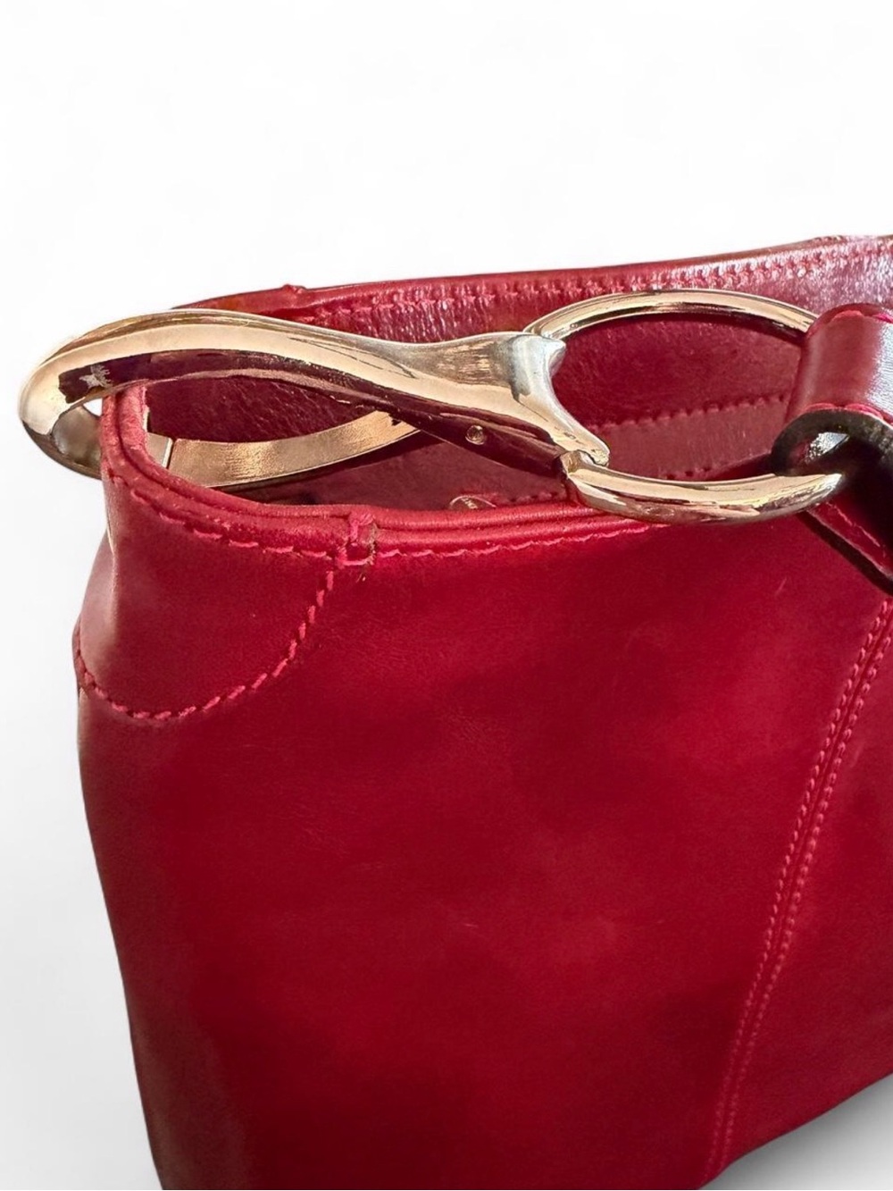 Borse in Pelle Cranberry Italian Leather Tote Bag NWOT - Picture 3 of 10
